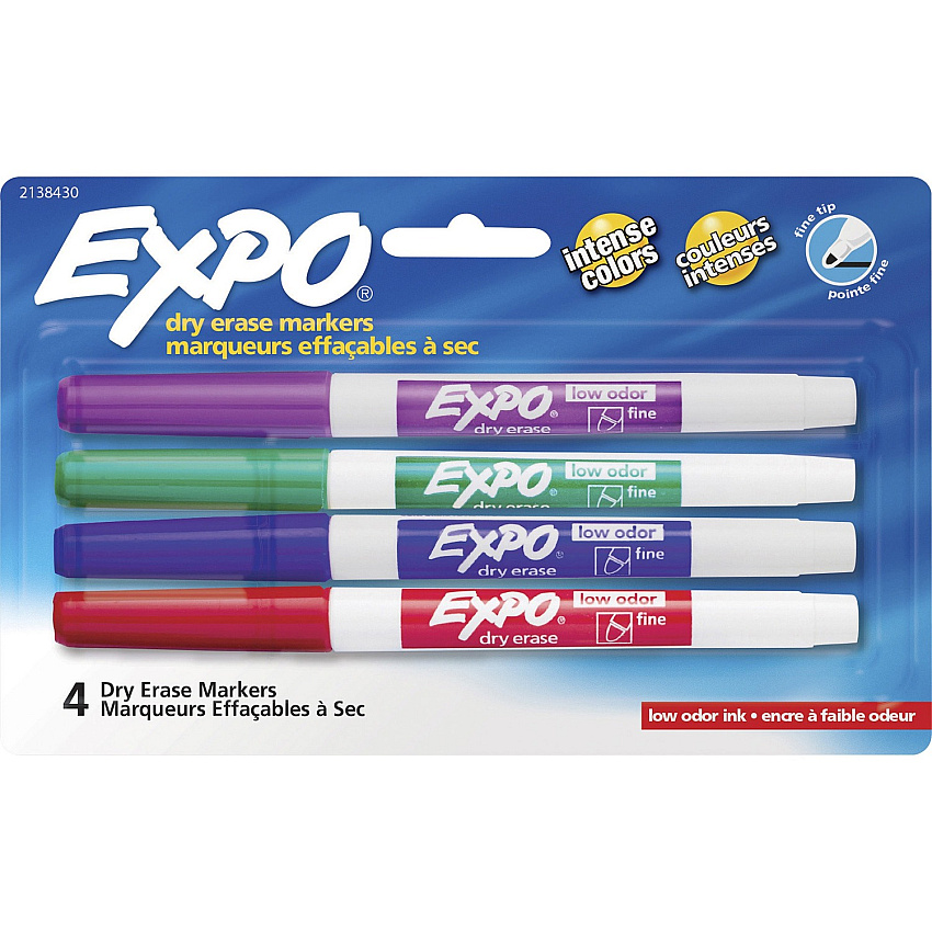 EXPO Low-Odor Dry Erase Fine Tip Markers (SAN2138430)