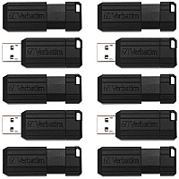 Verbatim Verbatim 64GB PinStripe USB Flash Drive - Business 10pk - Black (VER70901)