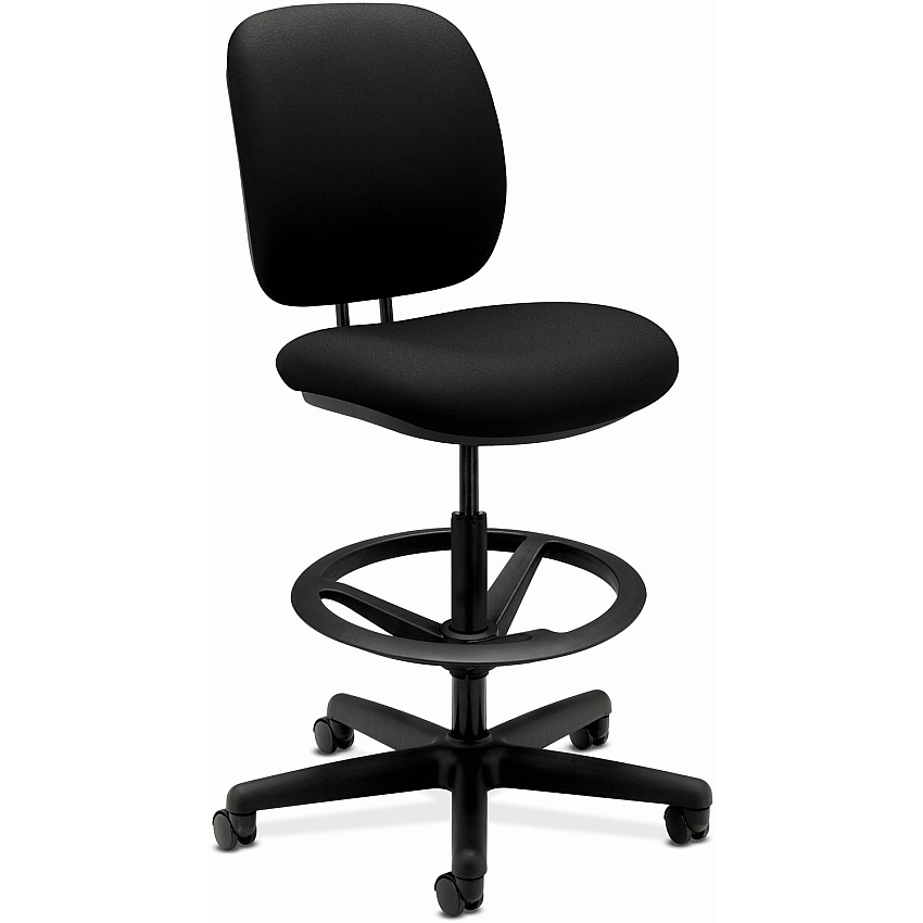 HON ComforTask Stool | Extended Height, Footring | Black Fabric (HON5905CU10T)