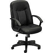 HON High-Back Executive Chair | Center-Tilt | Fixed Arms | Black SofThread Leather (BSXVL601SB11)