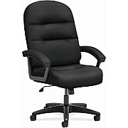 HON Pillow-Soft Executive High-Back Chair | Fixed Arms | Black Fabric (HON2095HPWST10T)