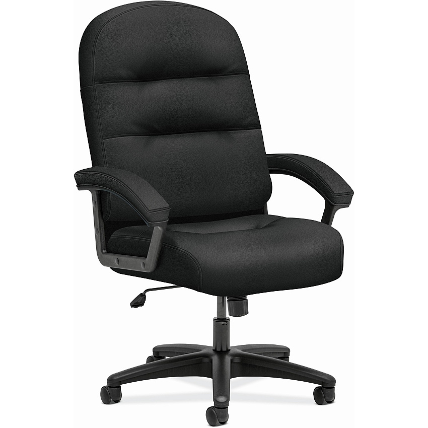 HON Pillow-Soft Executive High-Back Chair | Fixed Arms | Black Fabric (HON2095HPWST10T)