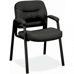 HON Charge Guest Chair | Fixed Arms | Black SofThread Leather (VL643SB11)