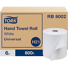 TORK Hand Towel Roll, White, Universal (TRKRB8002)