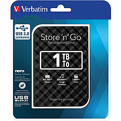 Verbatim 2TB Store 'n' Go Portable Hard Drive, USB 3.0 - Black (53195)