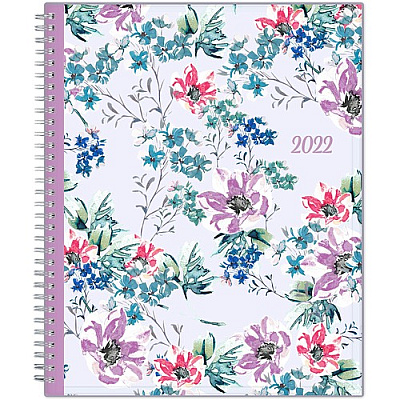 Blue Sky Laila Create-Your-Own Cover Weekly/Monthly Planner, Wildflower Artwork, 11 x 8.5, Purple/Blue/Pink, 12-Month (Jan-Dec): 2026 (137273)