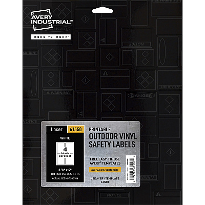 Avery Adhesive Printable Vinyl Signs (AVE61550)