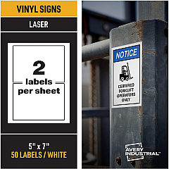 Avery Adhesive Printable Vinyl Signs (AVE61551)