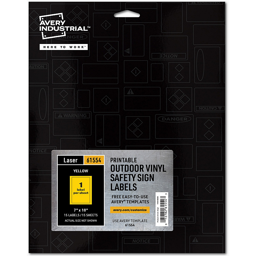 Avery Adhesive Printable Vinyl Signs (AVE61554)