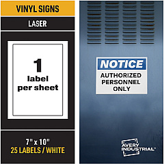 Avery Adhesive Printable Vinyl Signs (AVE61552)