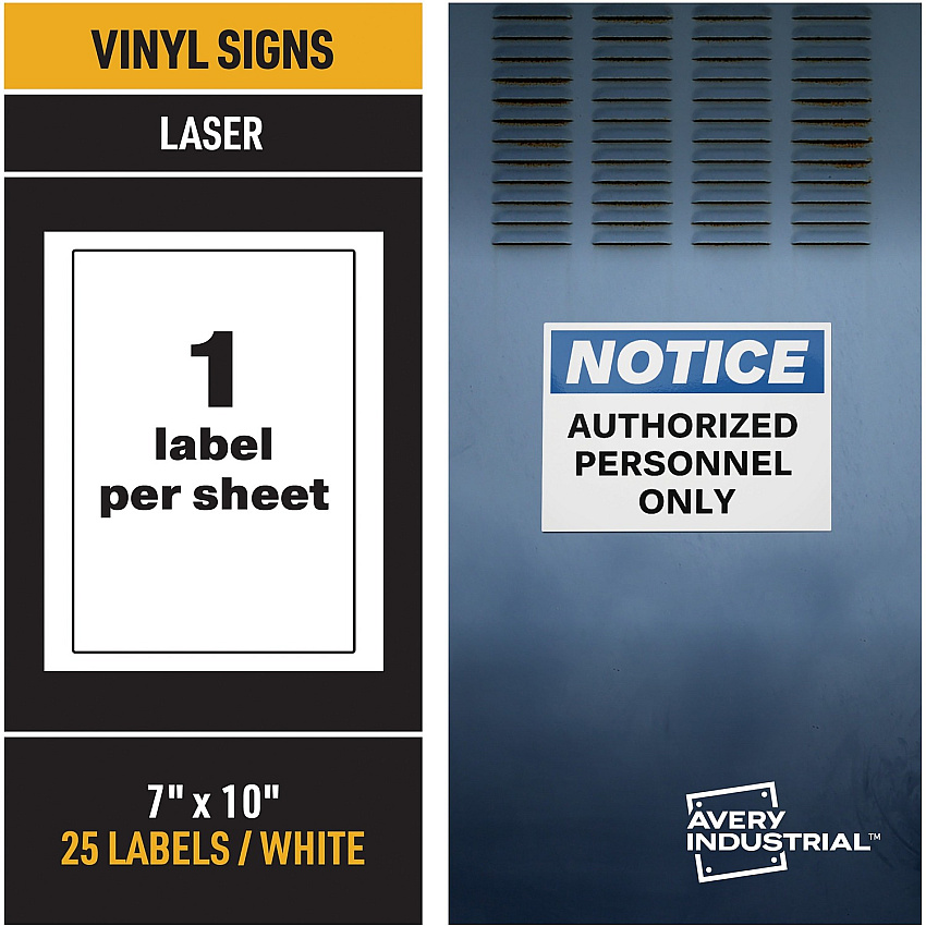 Avery Adhesive Printable Vinyl Signs (AVE61552)