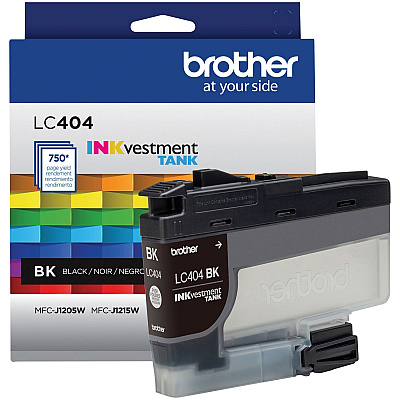 Brother INKvestment LC404BK Original Standard Yield Inkjet Ink Cartridge - Single Pack - Black - 1 Each (BRTLC404BKS)