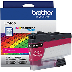 Brother INKvestment LC406M Original Standard Yield Inkjet Ink Cartridge - Single Pack - Magenta - 1 Each (BRTLC406MS)