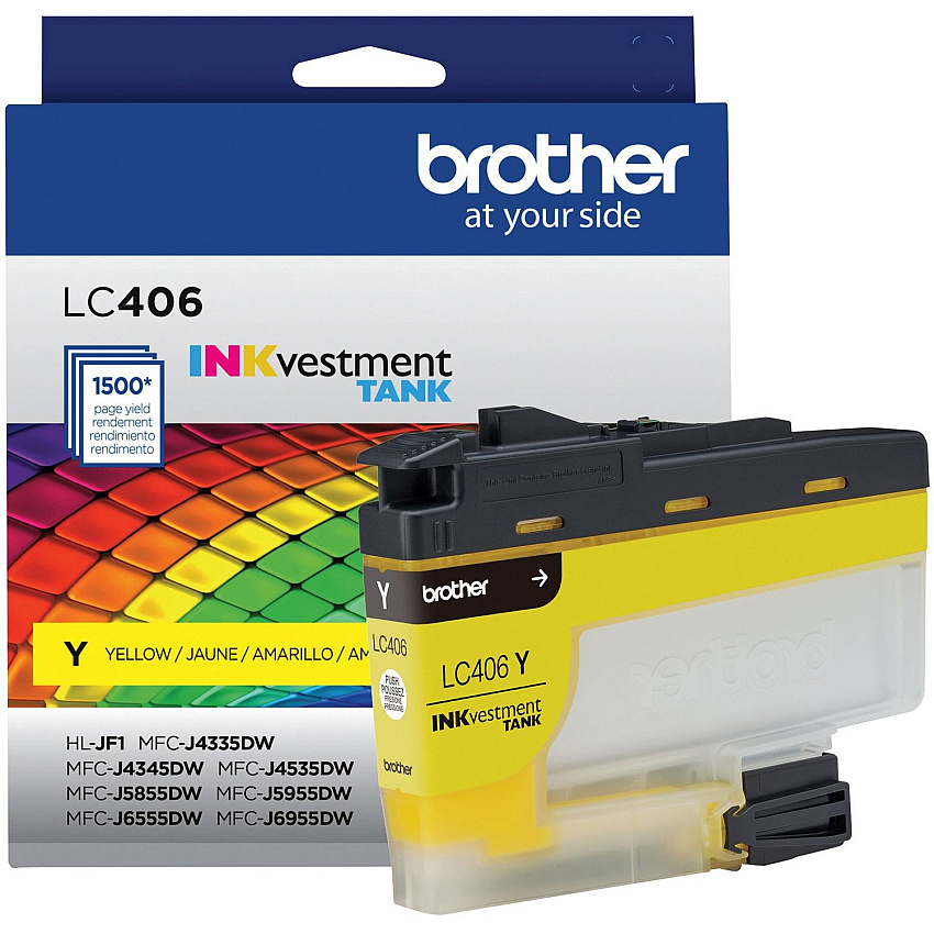 Brother INKvestment LC406Y Original Standard Yield Inkjet Ink Cartridge - Single Pack - Yellow - 1 Each (BRTLC406YS)