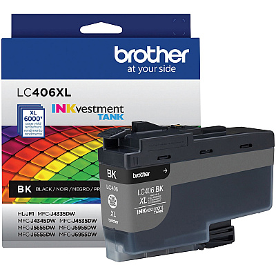 Brother INKvestment LC406XLBK Original High Yield Inkjet Ink Cartridge - Single Pack - Black - 1 Each (BRTLC406XLBKS)