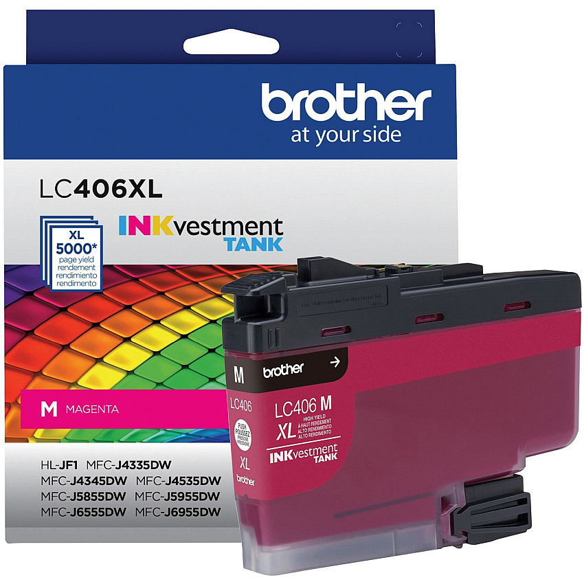 Brother INKvestment LC406XLM Original High Yield Inkjet Ink Cartridge - Single Pack - Magenta - 1 Each (BRTLC406XLMS)
