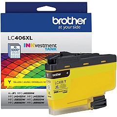Brother INKvestment LC406XLY Original High Yield Inkjet Ink Cartridge - Single Pack - Yellow - 1 Each (BRTLC406XLYS)