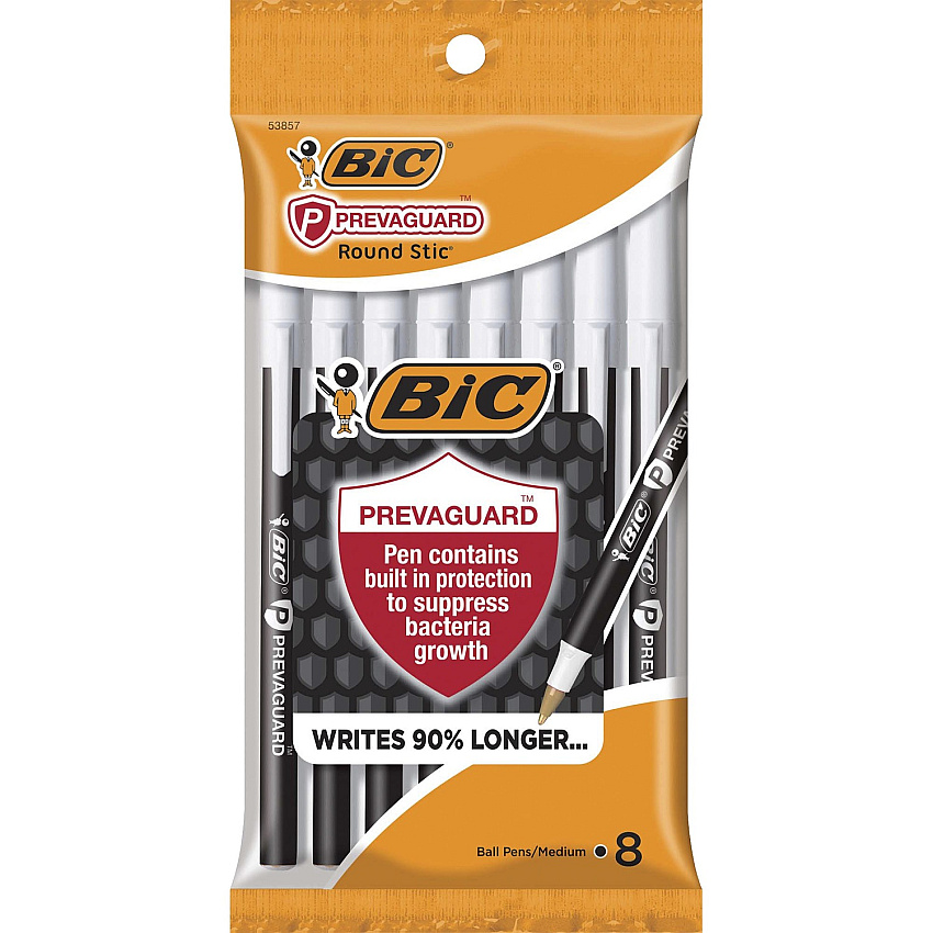 BIC PrevaGuard Round Stic Ballpoint Pen (BICGSAMP81BK)