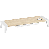 Bostitch Wireless Charging Wooden Monitor Stand (BOSSTND2408WH)