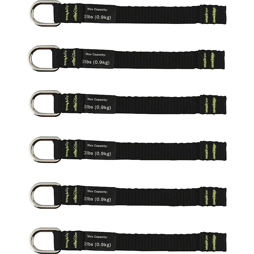 ergodyne 3700 Web Tool Tether Attachment - D-Ring Tool Tails - 2lbs (6-Pack) (19705)
