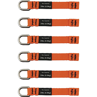 ergodyne 3700 Web Tool Tether Attachment - D-Ring Tool Tails - 2lbs (6-Pack) (19704)