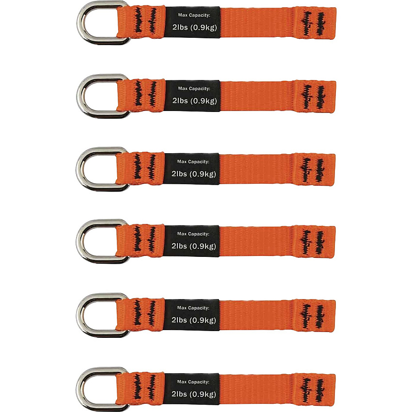 ergodyne 3700 Web Tool Tether Attachment - D-Ring Tool Tails - 2lbs (6-Pack) (19704)