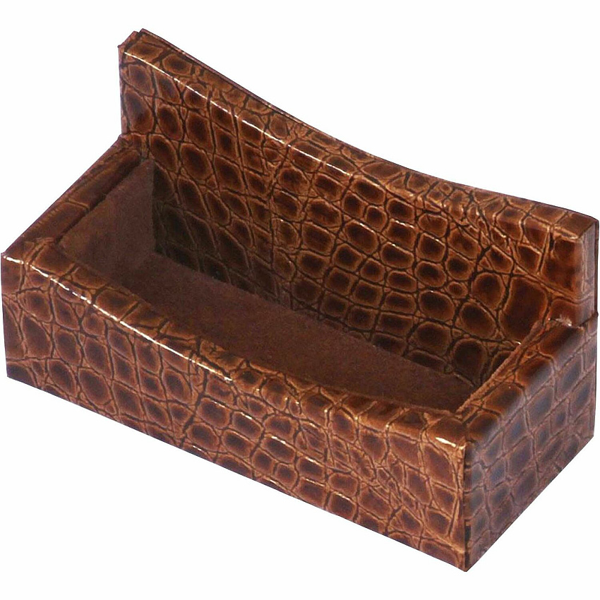 Protacini Cognac Brown Italian Patent Leather Business Card Holder (A6107)