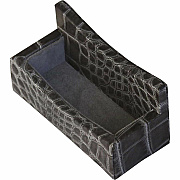 Protacini Castlerock Gray Italian Patent Leather Business Card Holder (A6207)
