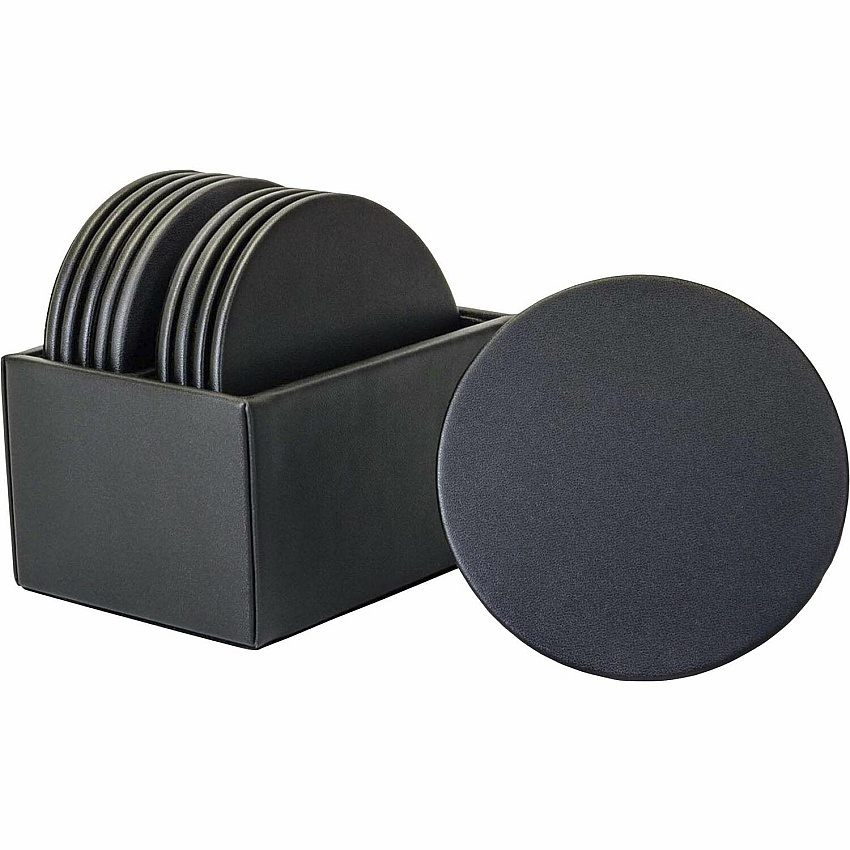 Dacasso Leather Round Coaster Set (A1035)