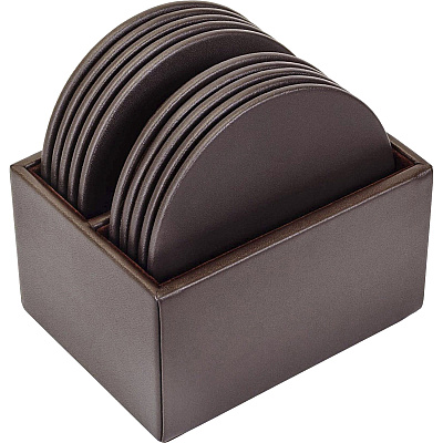 Dacasso Leather Round Coaster Set (A3435)
