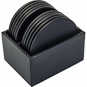 Dacasso Leatherette Round Coaster Set (A1335)