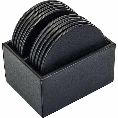Dacasso Leatherette Round Coaster Set (A1335)