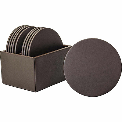 Dacasso Leatherette Round Coaster Set (A3335)