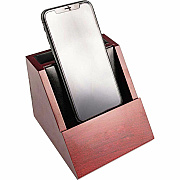 Dacasso Rosewood and Leather Desktop Cell Phone Holder (A8050)