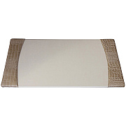 Protacini Breeze Beige Italian Patent Leather 34" x 20" Side-Rail Desk Pad (P6301)