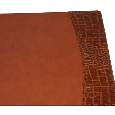 Protacini Cognac Brown Italian Patent Leather 34" x 20" Side-Rail Desk Pad (P6101)