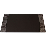Protacini Castlerock Gray Italian Patent Leather 34" x 20" Side-Rail Desk Pad (P6201)