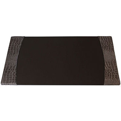 Protacini Castlerock Gray Italian Patent Leather 34" x 20" Side-Rail Desk Pad (P6201)