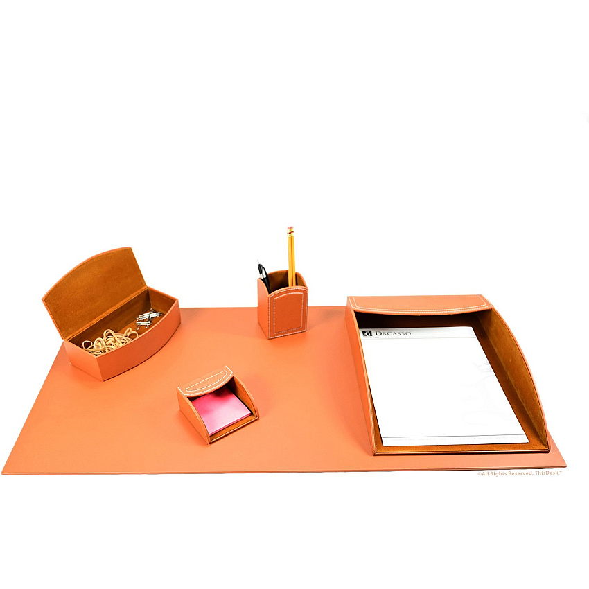 Dacasso 5-piece Home/Office Leather Desk Accessory Set (K6502)