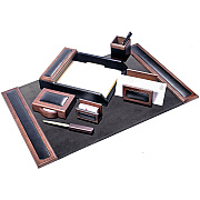 Dacasso Walnut & Leather Desk Set (D8407)