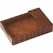 Protacini Cognac Brown Italian Patent Leather 4" x 6" Memo Holder (A6109)
