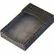 Protacini Castlerock Gray Italian Patent Leather 4" x 6" Memo Holder (A6209)