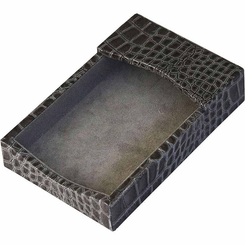 Protacini Castlerock Gray Italian Patent Leather 4" x 6" Memo Holder (A6209)