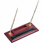 Dacasso Rosewood & Leather Pen Stand/Cell Phone Holder (A8012)