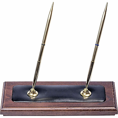 Dacasso Walnut & Leather Pen Stand (A8404)
