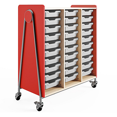 Safco Whiffle Typical Triple Rolling Storage Cart (3930RED)