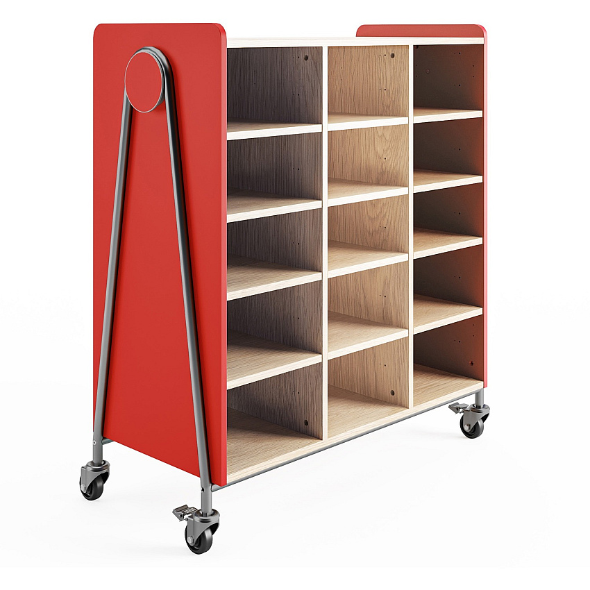 Safco Whiffle Typical Triple Rolling Storage Cart (3931RED)