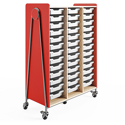 Safco Whiffle Typical Triple Rolling Storage Cart (3932RED)