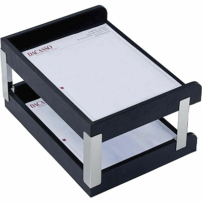 Dacasso Classic Leather Double Letter Trays (A1073)