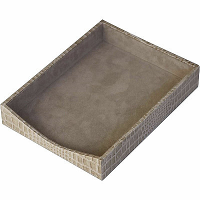 Protacini Breeze Beige Italian Patent Leather Front-Load Letter Tray (A6301)